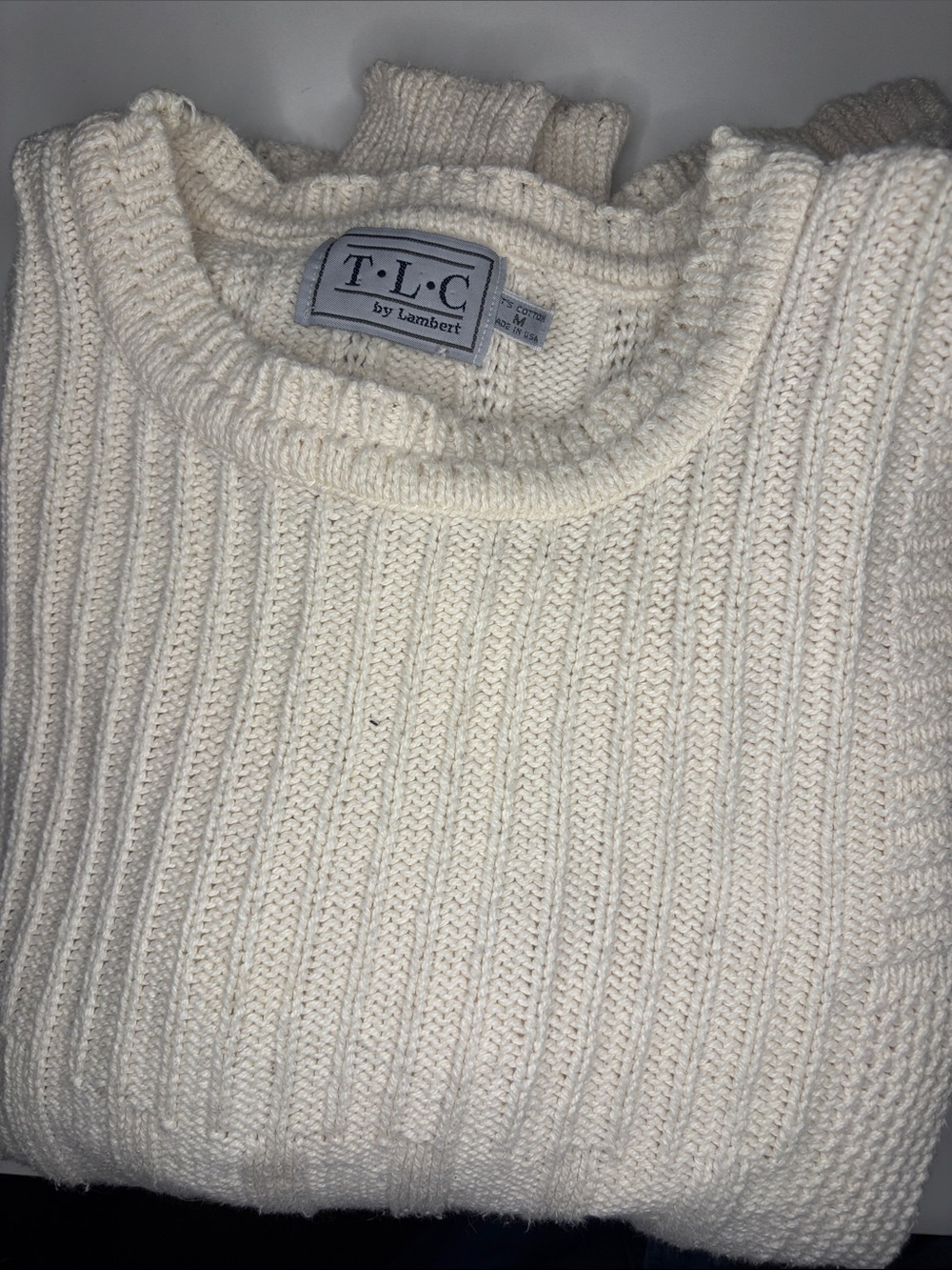 Men’s Cream Cable Knit Sweater